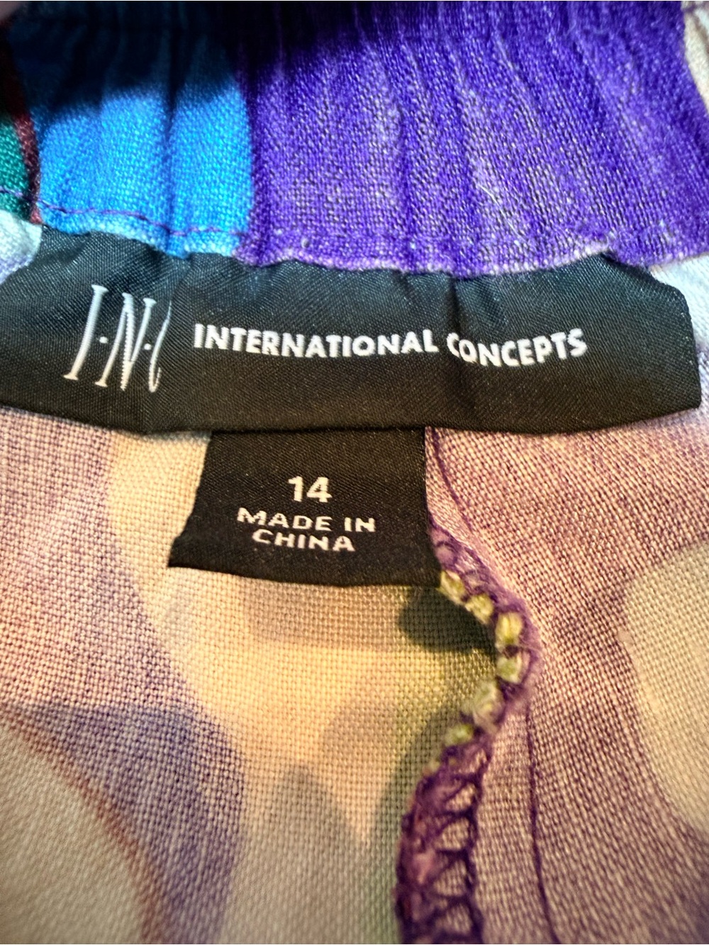 INC International Concepts Floral Palazzo Pants Size 14 Boho Wide Leg w Pockets - Picture 2 of 13
